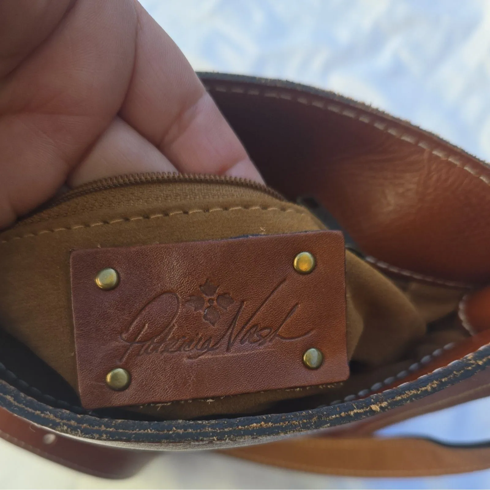 Patricia Nash VENEZIA Saddle Italian Leather Crossbody Purse Handbag Bag - Image 8