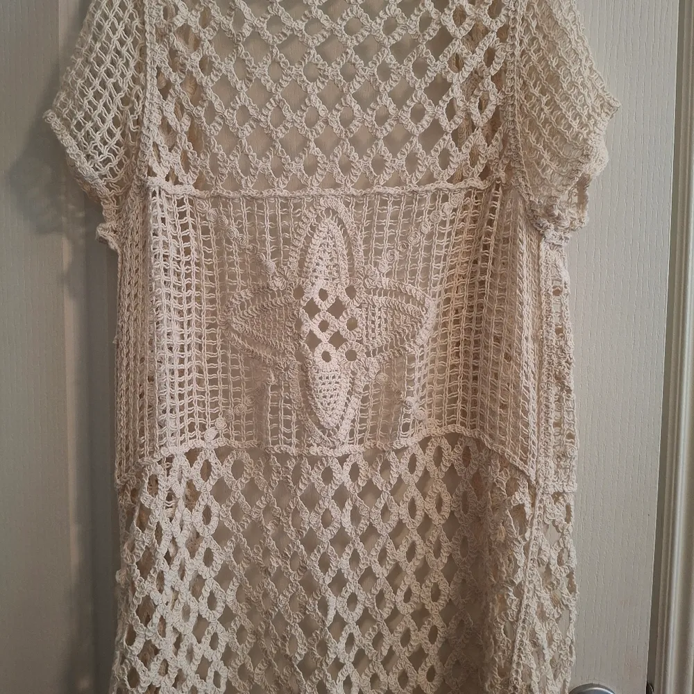 Maurices Sz 1 Cream Crochet Open Cardigan NWOT - Image 9