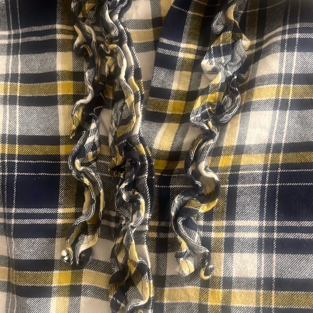 ✨Cabi Seattle Ruffled Flannel Sz Large Shirt✨ - Image 9