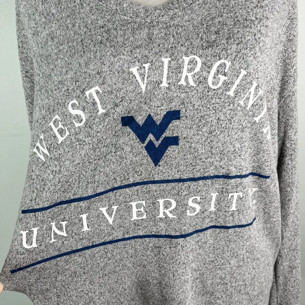 West Virginia University Womens Top Sweater Brushed Gray Pullover S New - Image 4