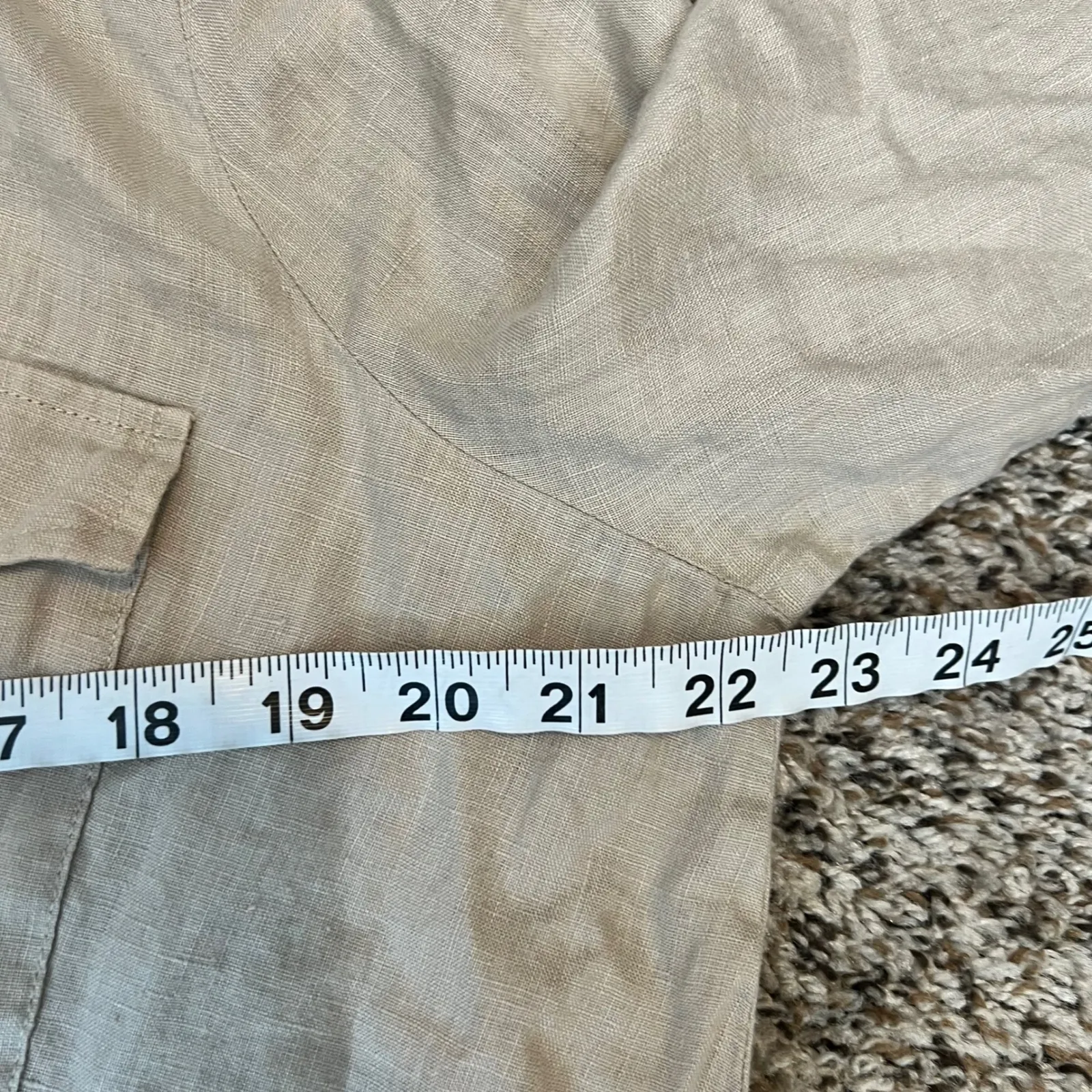 INC International Concepts Linen Blend Twist Front Shirt Womens XL Tan Button Up - Image 6