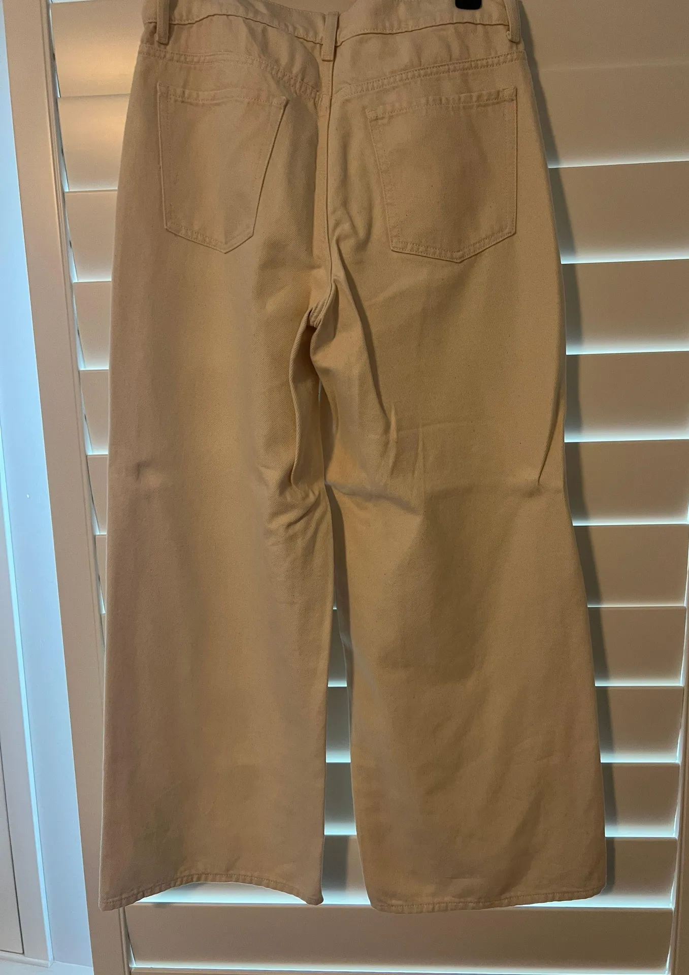 Cream Wide Leg Jeans - Image 2