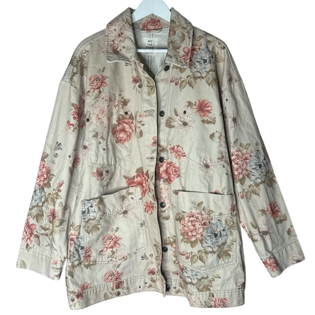 FREE PEOPLE We The Free Avery
Printed Chore Jacket Exploded Floral Size Medium - Image 4
