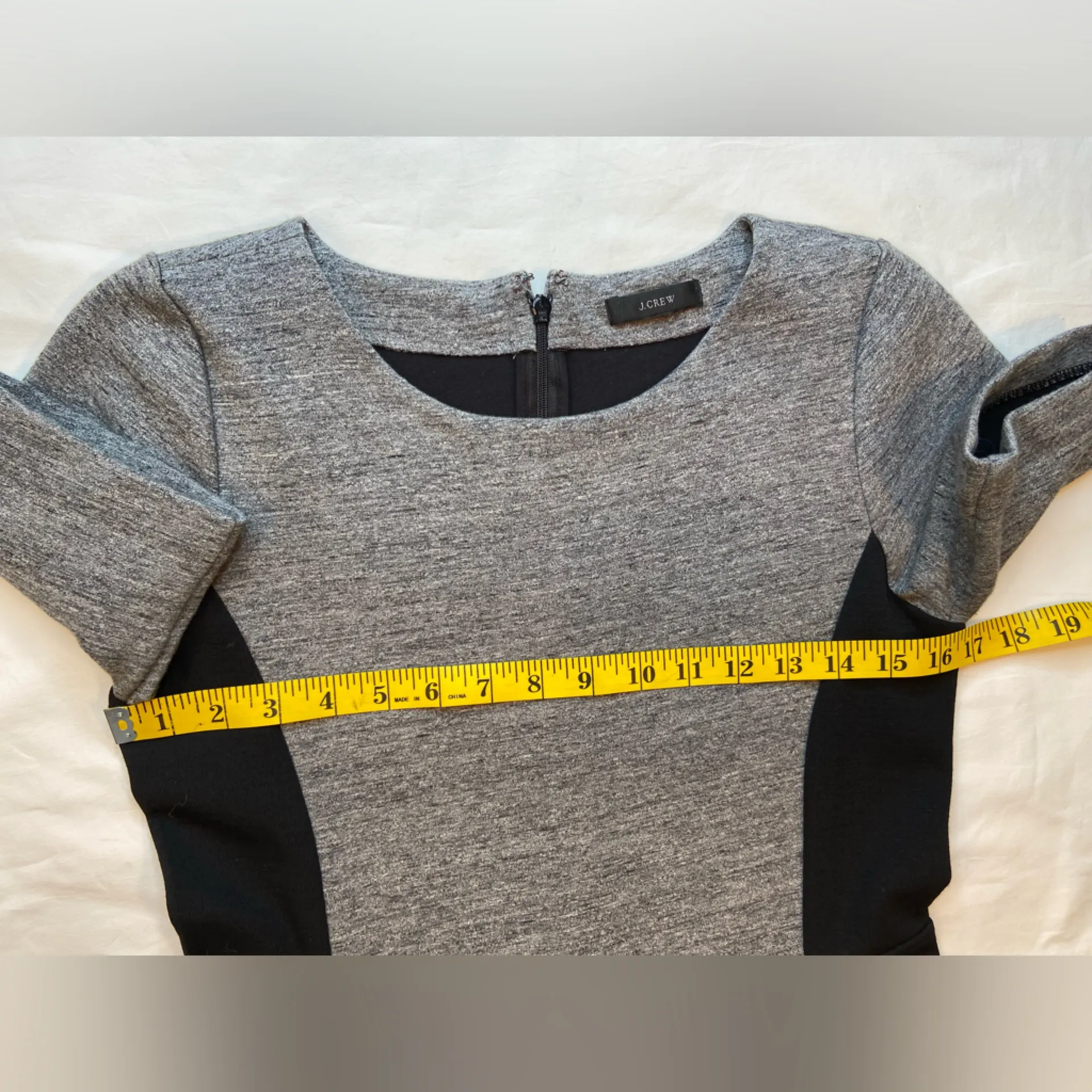 J Crew Color block stretch Sheath Black and Grey Dress. short‎ sleeve,size S - Image 3