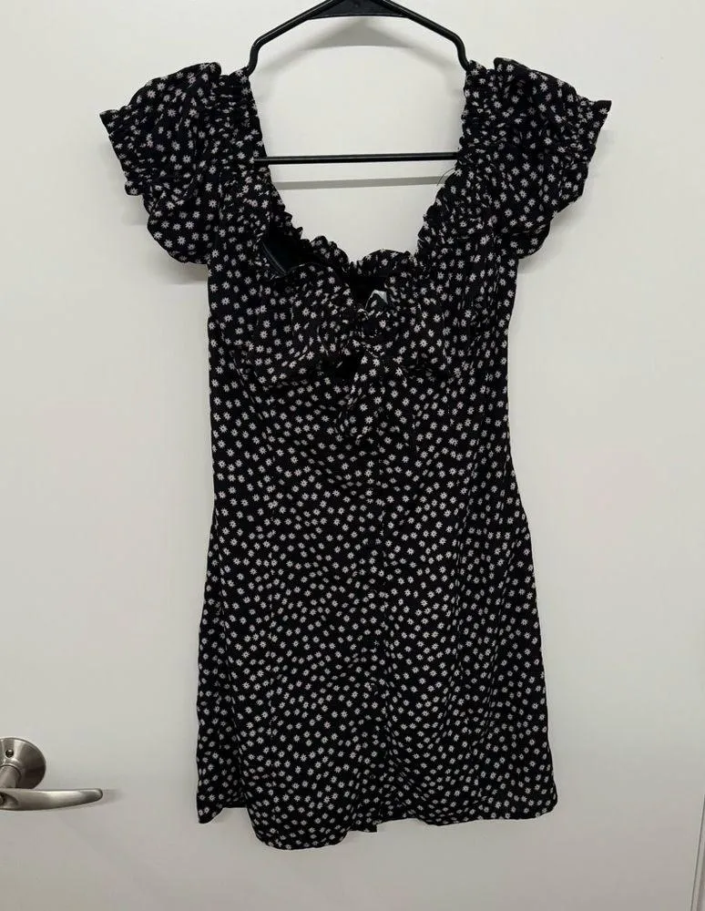 Princess Polly Black Floral Mini Dress - Image 2