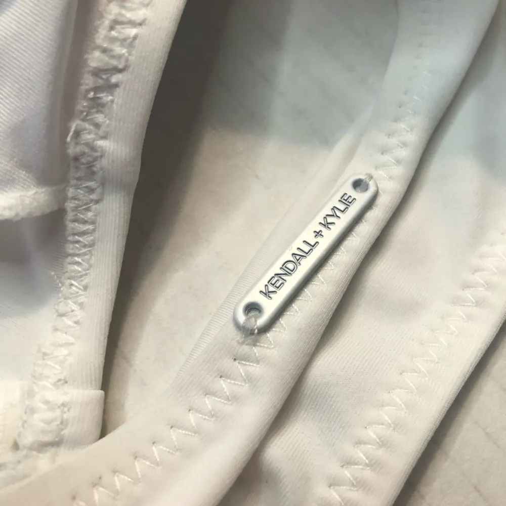 Kendall & Kylie Bikini Top White Bandeau Mesh Top Swimwear Sz L BNWT - Image 6