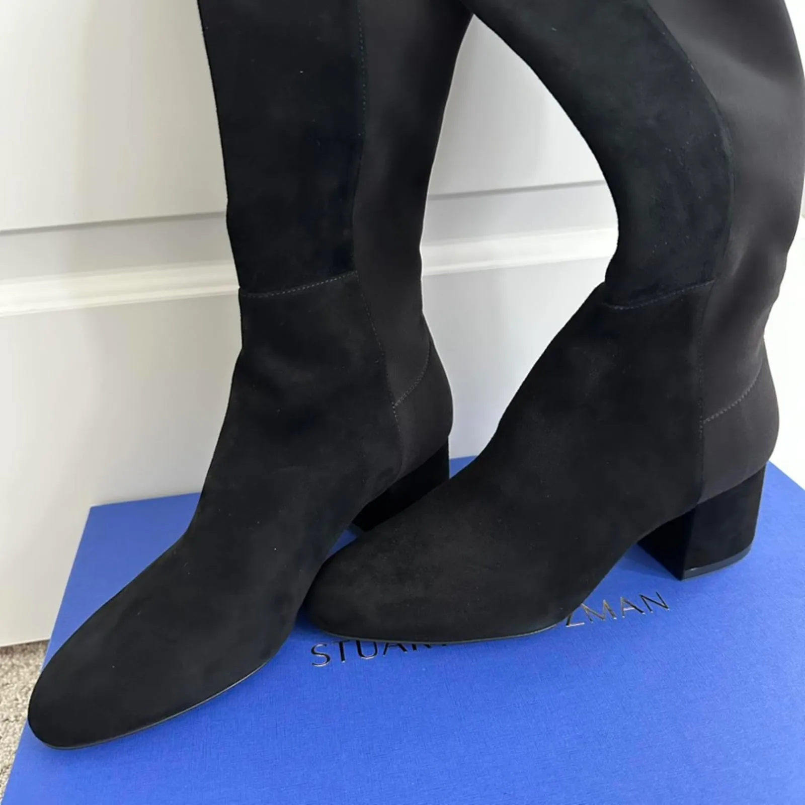 Stuart Weitzman 5050 Flareblock Boot Black NIB Size 6.5 - Image 4