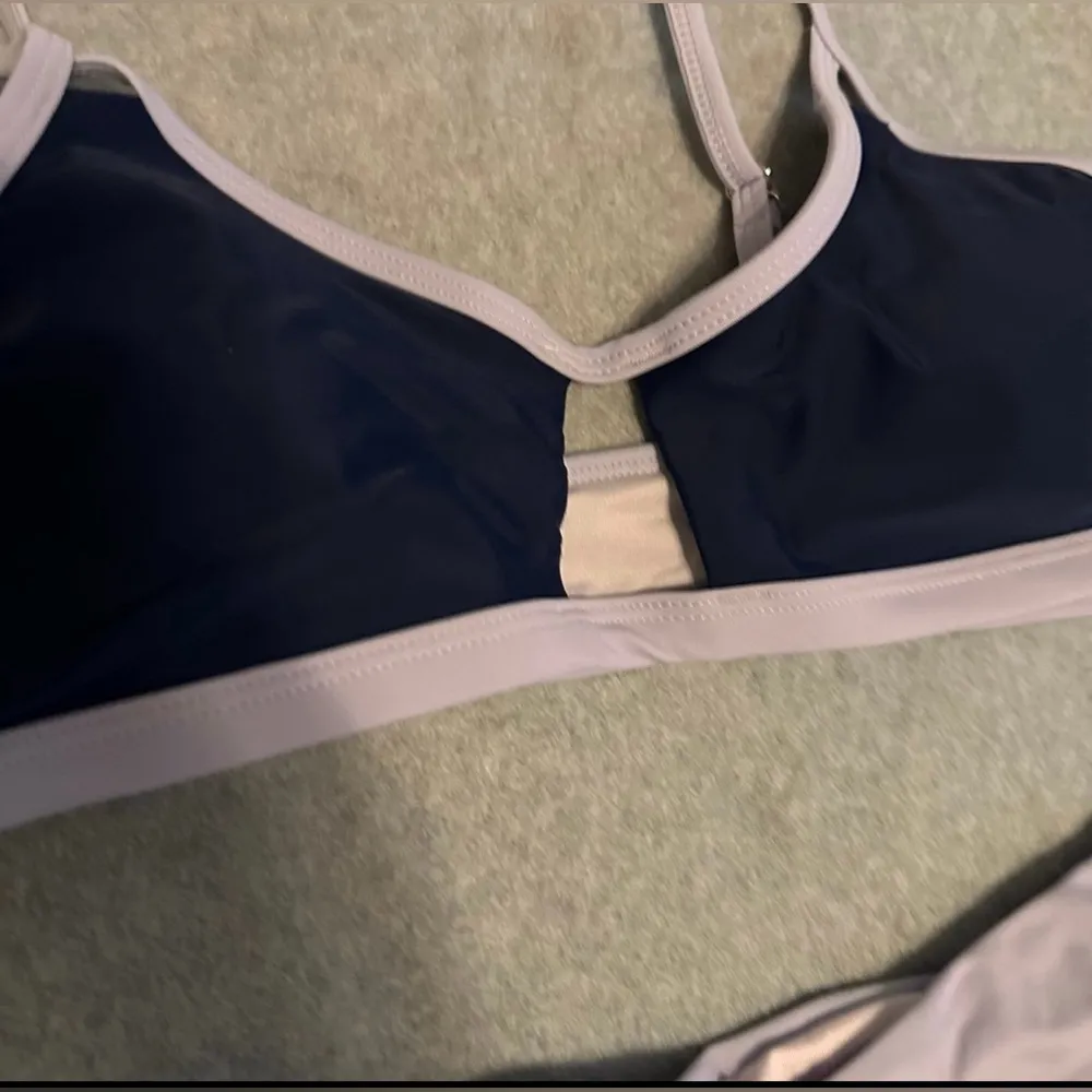 NWT CUPSHE Bikini Cut Out High Waisted Scoop Neck V Cut Purple/blue size S - Image 3