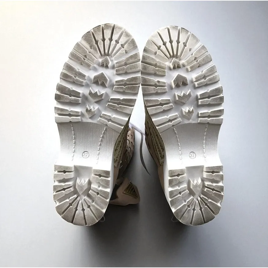 VALENTINA RANGONI Firenze Bree in Sand Shoes Sz 7.5 Rare Designer Boho Unique White - Image 11