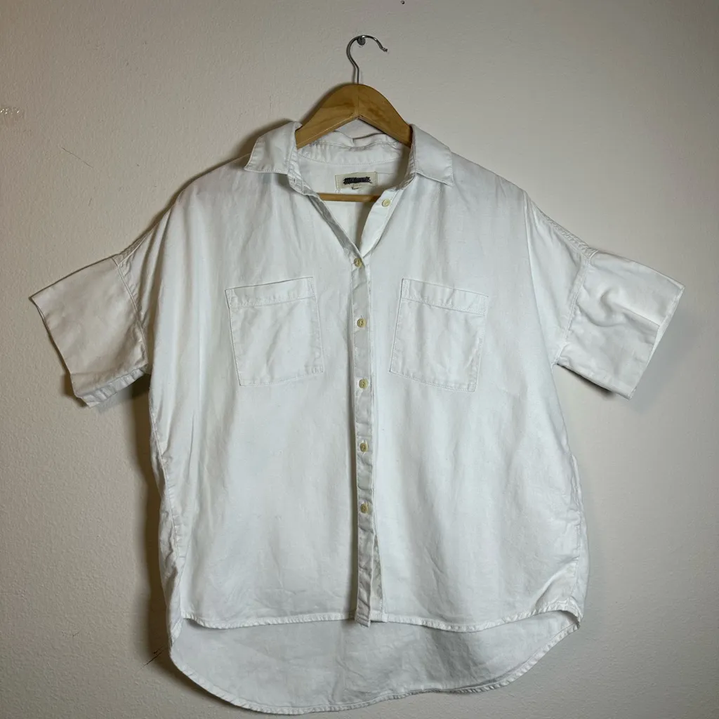 Madewell White Cotton Courier Shirt size M - Image 4