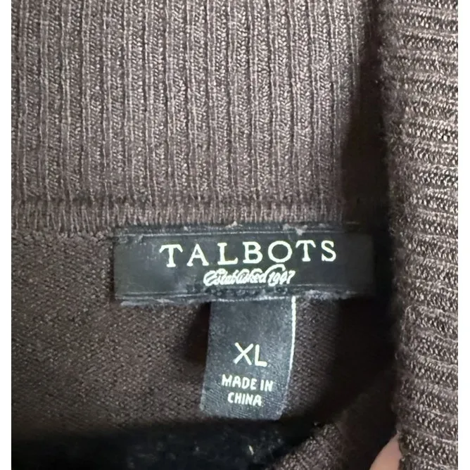 Talbots Womens XL Brown Sweater Top Turtleneck Layer Classic Preppy Capsule - Image 3