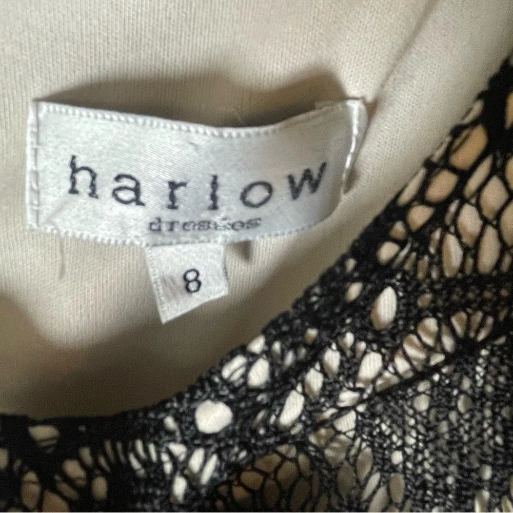 Harlow Dresses Black Lace‎ Maxi Dress Sheath Belted Short Sleeve Size 8 - Image 4