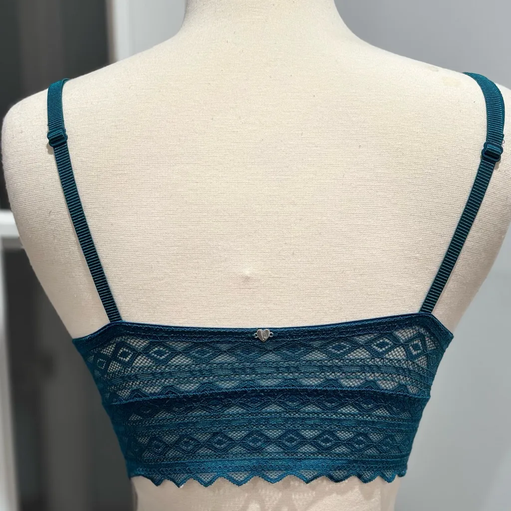 Victoria's Secret PINK Teal Lace Strappy Push-up Bralette - Image 5