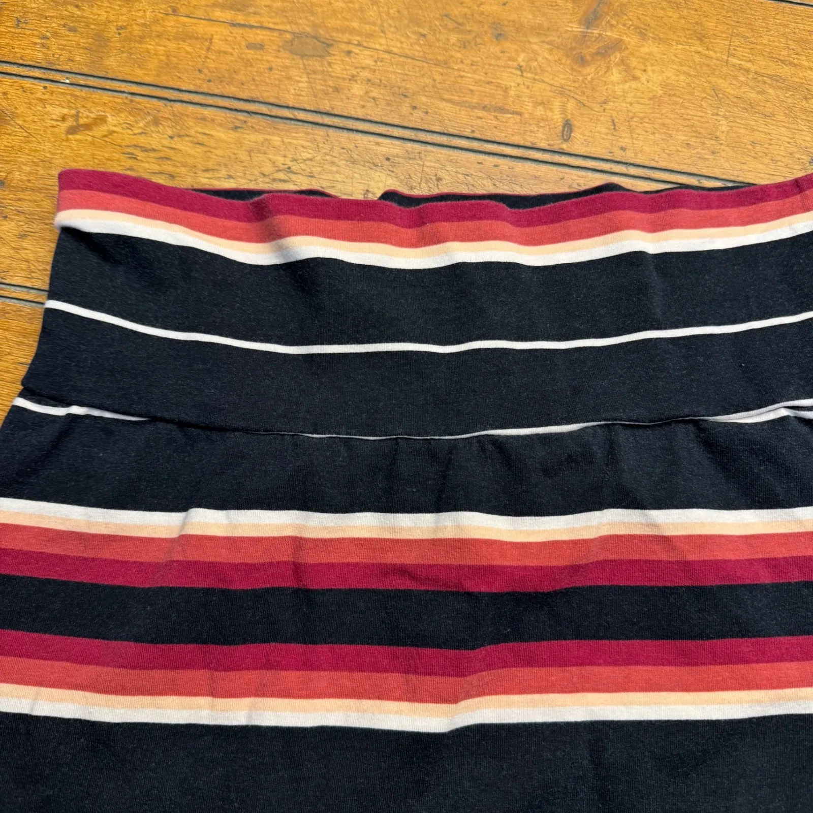 Charlotte Russe Striped Mini Skirt Black Red White Size M - Image 2