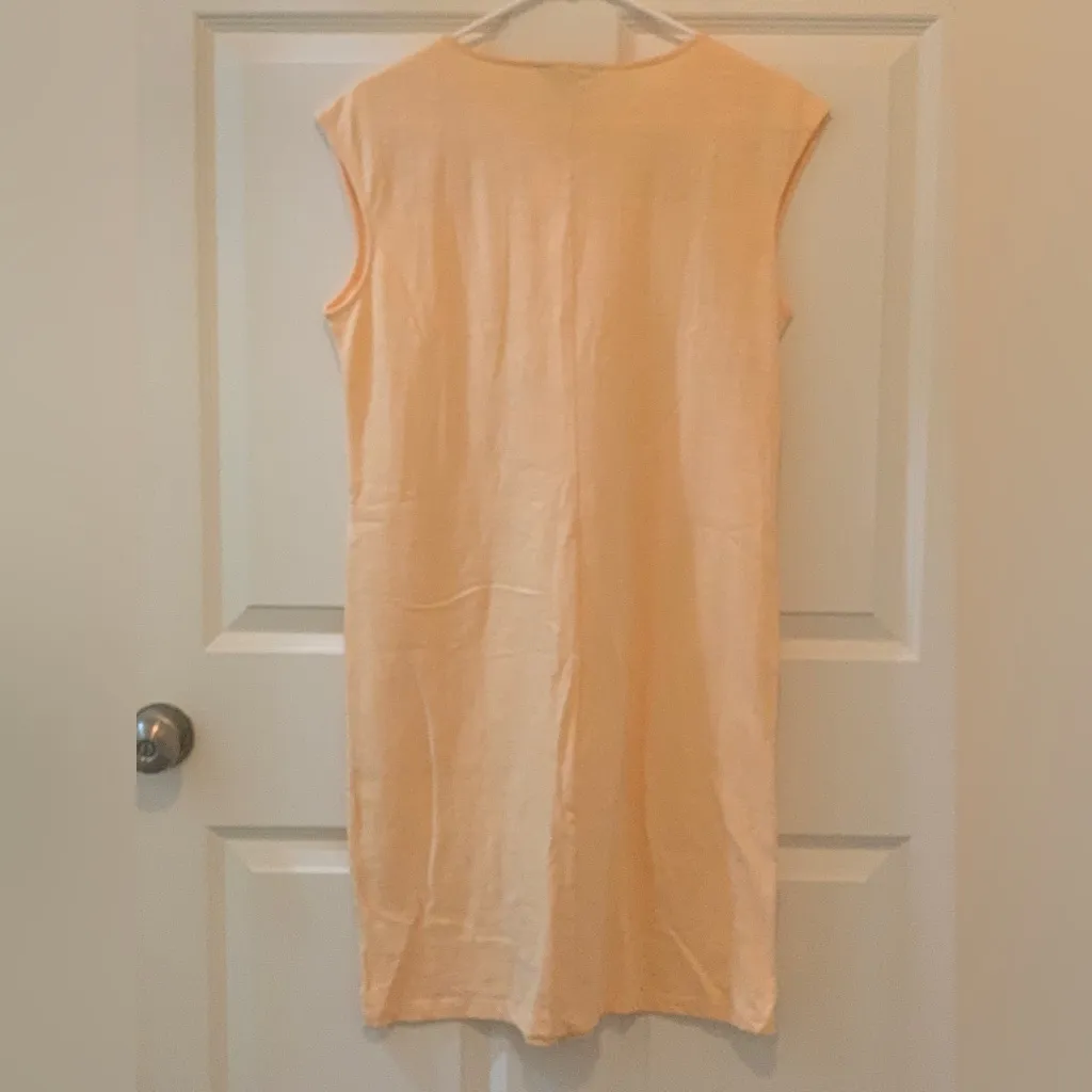 Liz Claiborne Sleeveless Peach Dress with Eyelet Detail.   Size-Small - Image 3