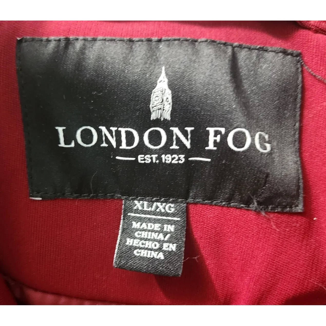 London Fog Red Coat Classic Fit Toggle‎ Closure Overcoat XL/XG - Image 3