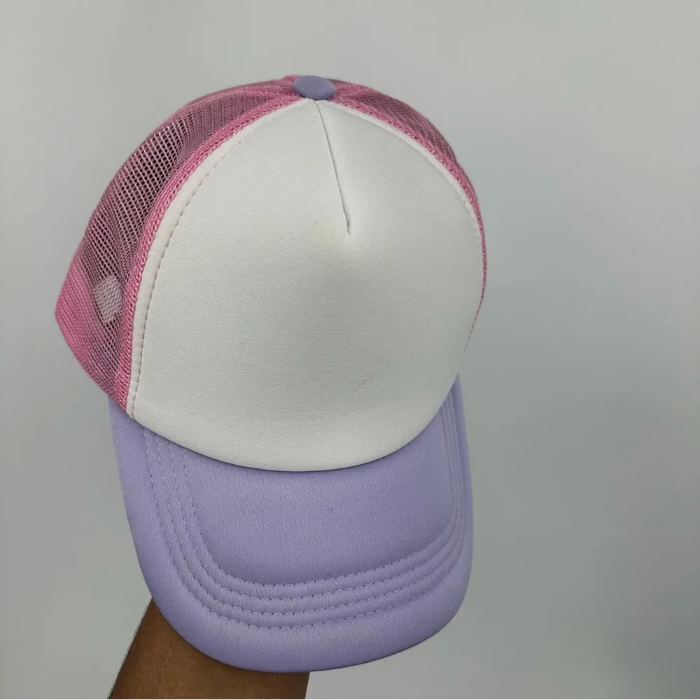 White And Pink Trucker Hat For Patches OS - Image 3