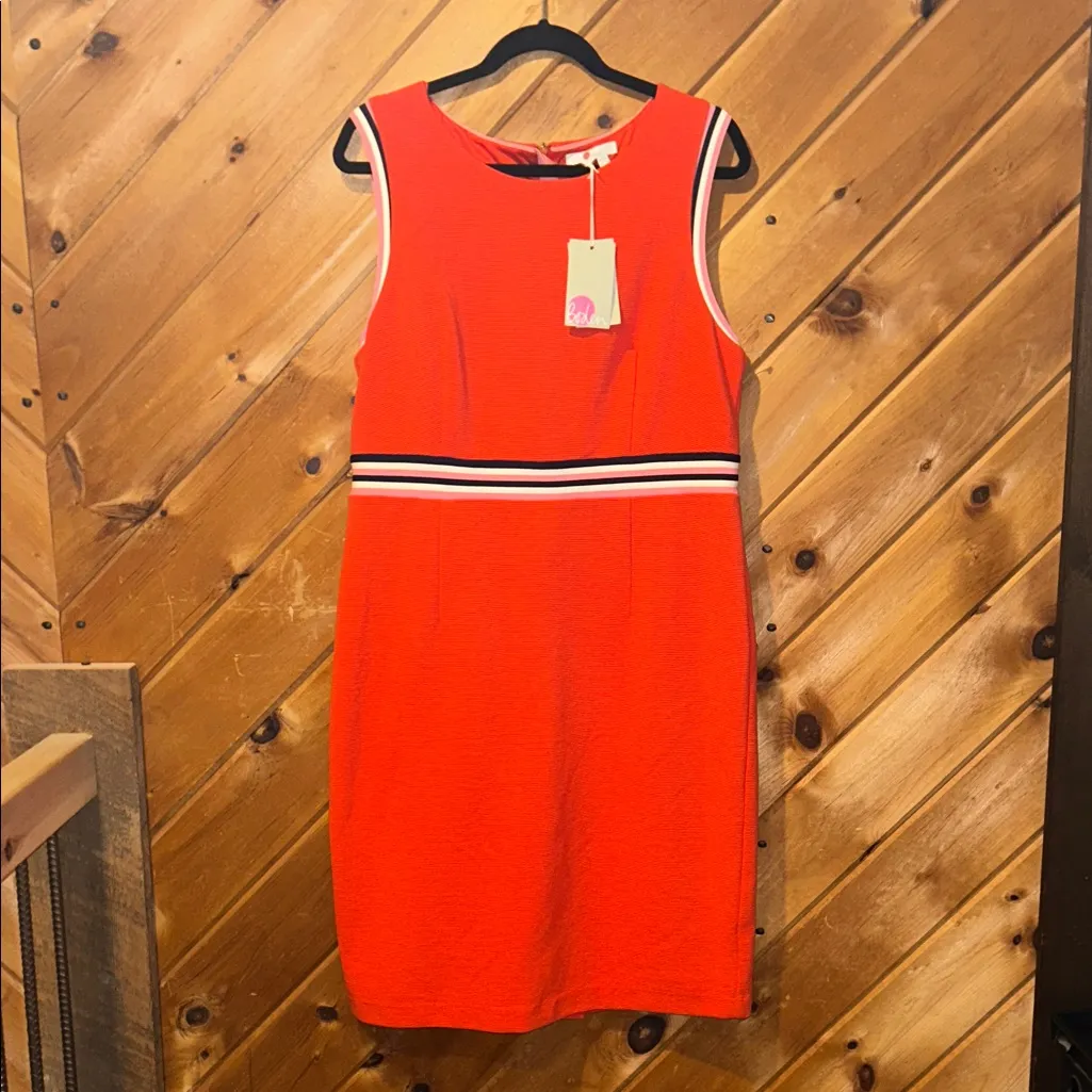 Boden Zada Ottoman Ribbed Sheath dress NWT Orange Size 14 - Image 7