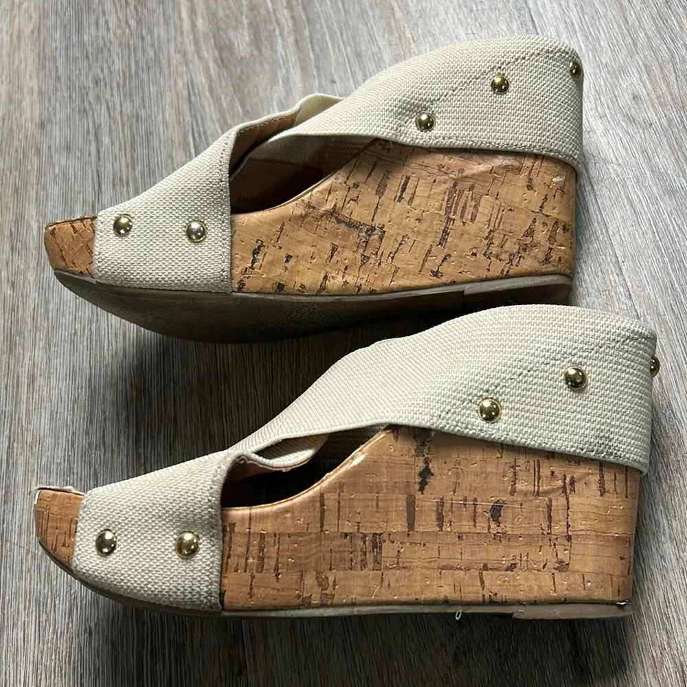 Montego Bay Cream Wedge Sandals Size 6/7 - Image 9