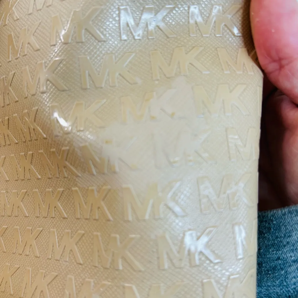 MICHAEL KORS MK Signature Jet Set Travel CARRYALL TOTE Bag Oyster Patent Leather Tan - Image 14