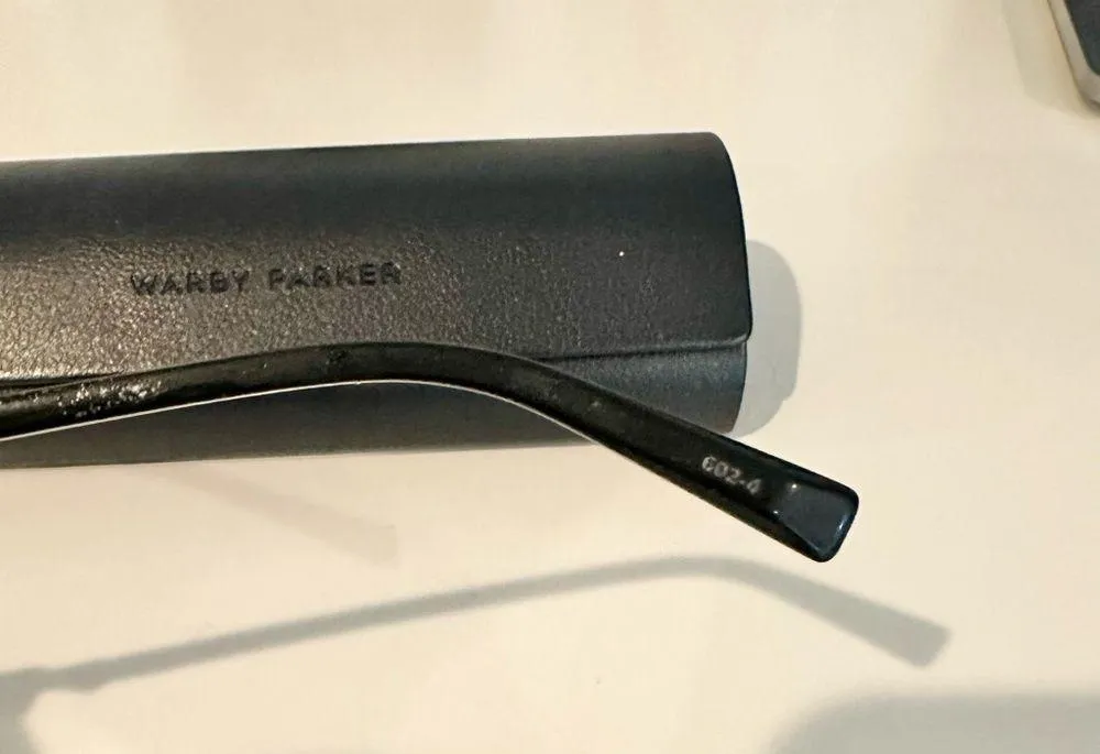 Warby Parker Maeve Glasses in Jet Black with Rose Gold - Image 7