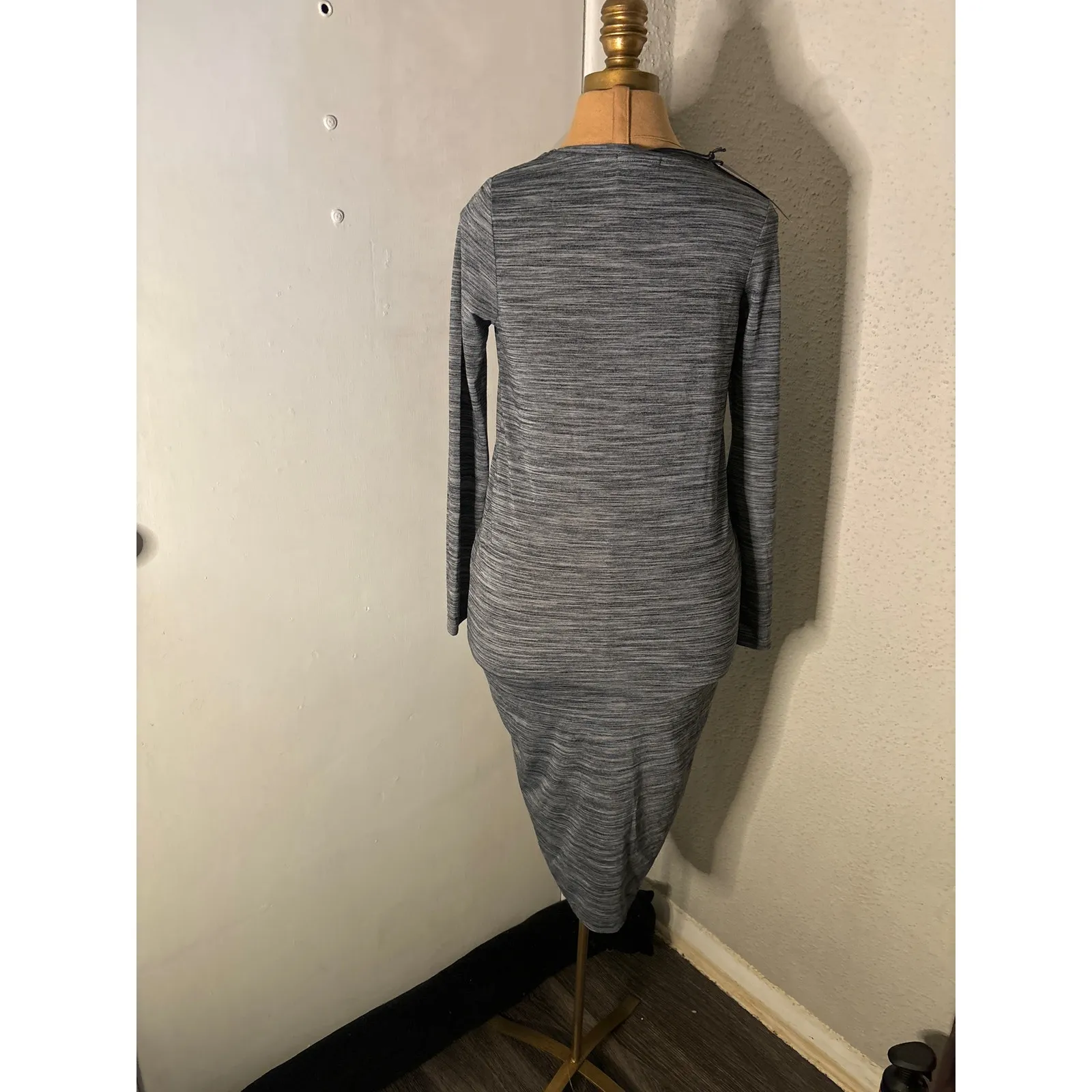 Cotton On Gray Knot Front Top S NEW Casual Futuristic Minimalist Cozycore Tunic - Image 2