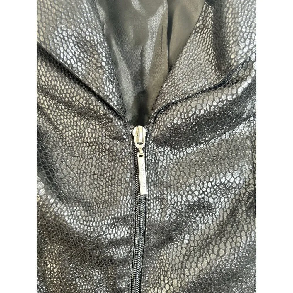 Tanjay Jacket Size 8P Black Velvet Burnout Snake Print Whimsigoth Stevie Nicks - Image 3
