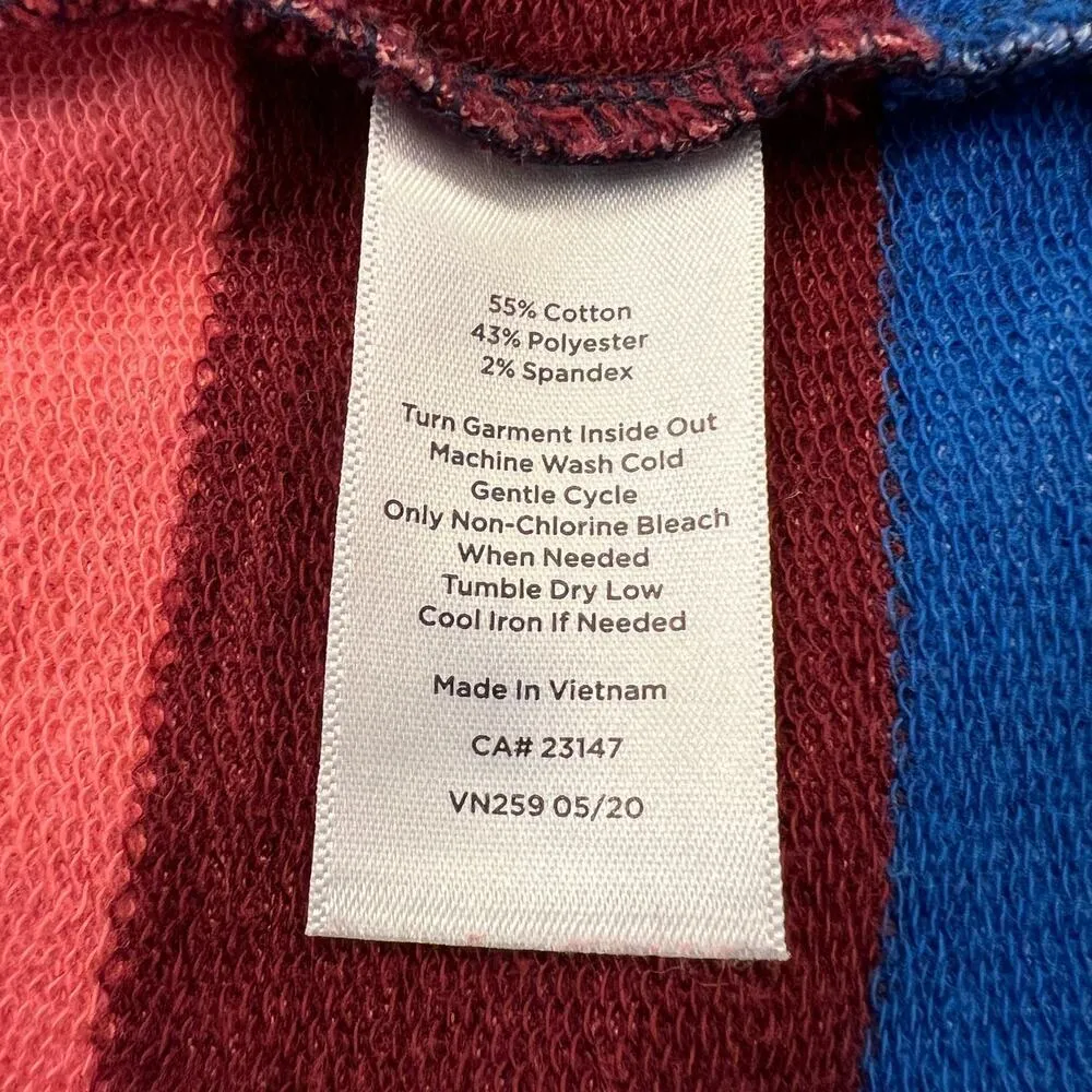 T by Talbots Colorful Striped Crew Zip Neck Elaxed Waist Sweatshirt, Size 3X Pink - Image 5