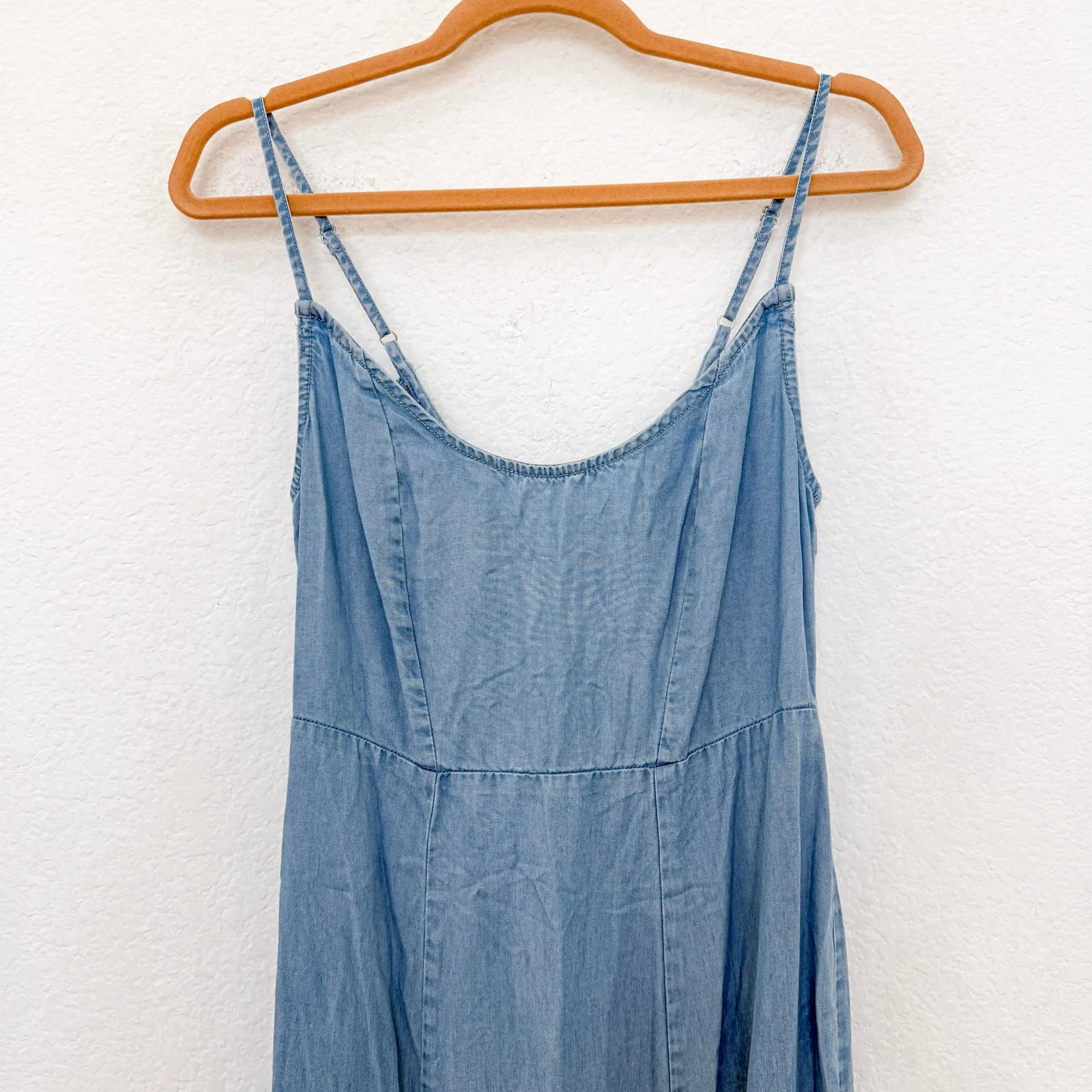 Y2K‎ Guess Womens Denim Dress Size S Blue Maxi Festival Americana Minimalist - Image 3