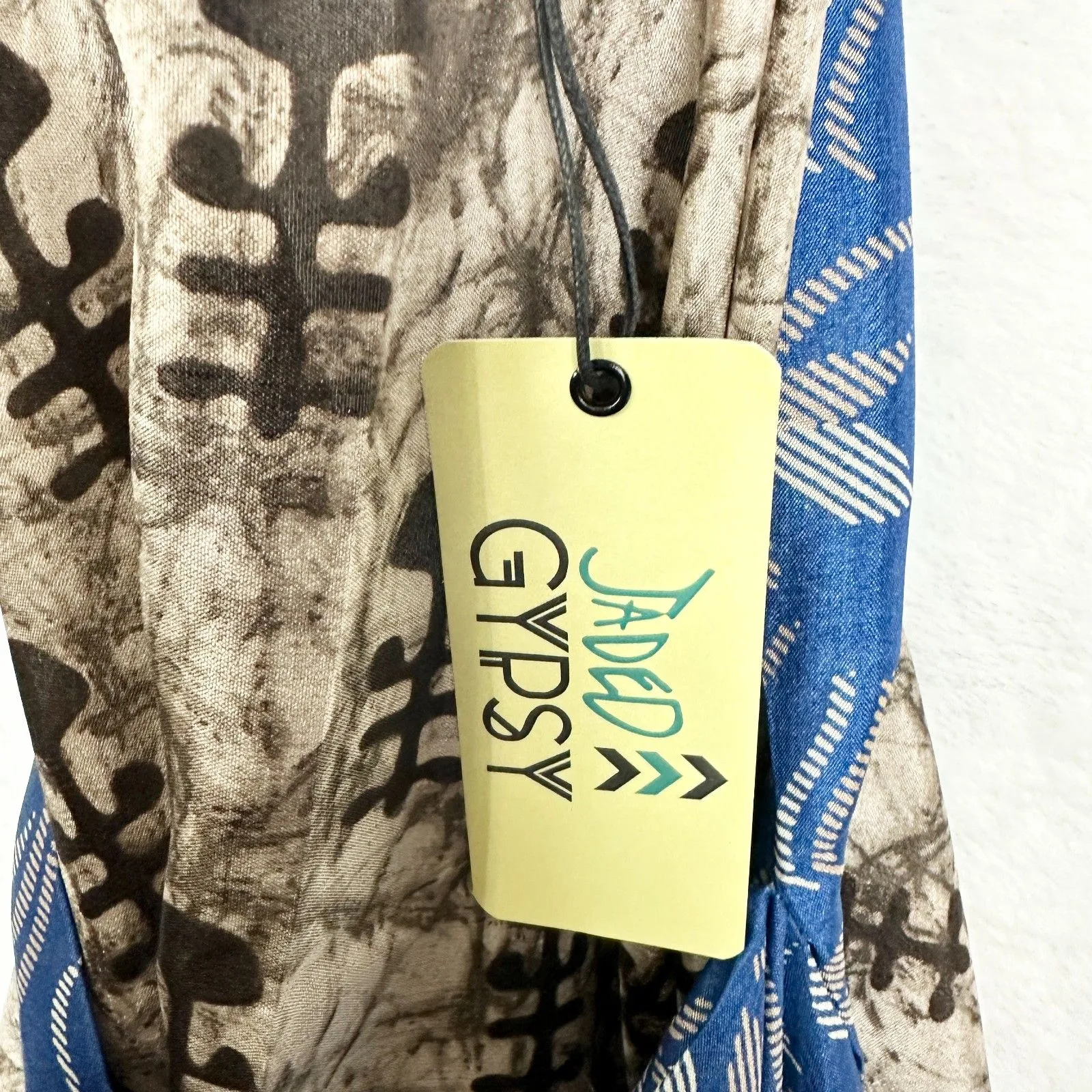 Jaded Gypsy Poncho Shawl Top Free Size NWT Asian Japanese Artsy Boho Hippie Brown - Image 5