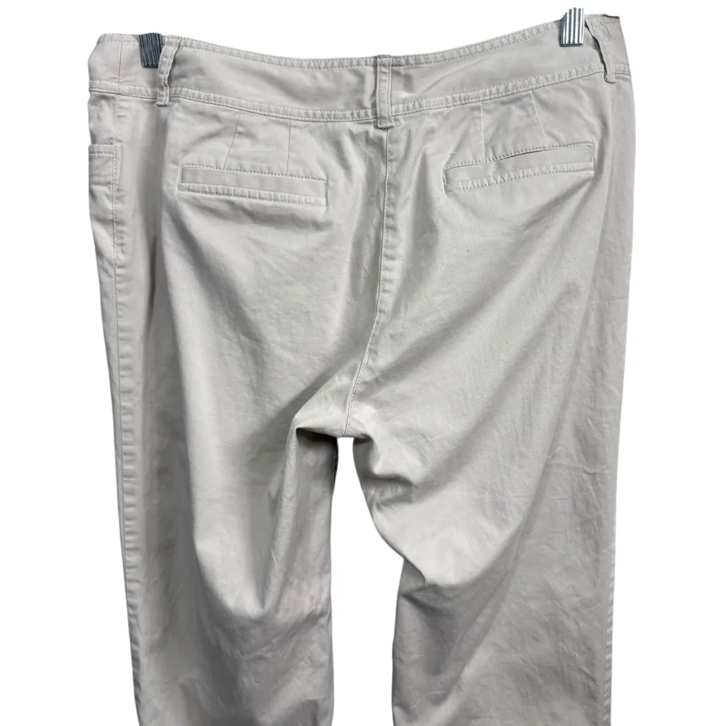 J Jill Women’s Khaki Stretch Pants Size 10 Beige Cotton Blend Straight Leg - Image 5