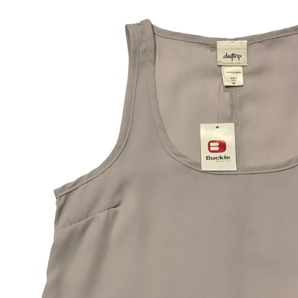 Daytrip Grey Chiffon Tank Top - Image 4