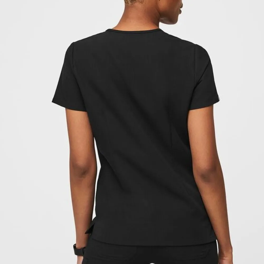 FW1100 Black Casma Three-Pocket V-Neck Scrub Top Size S - Image 3