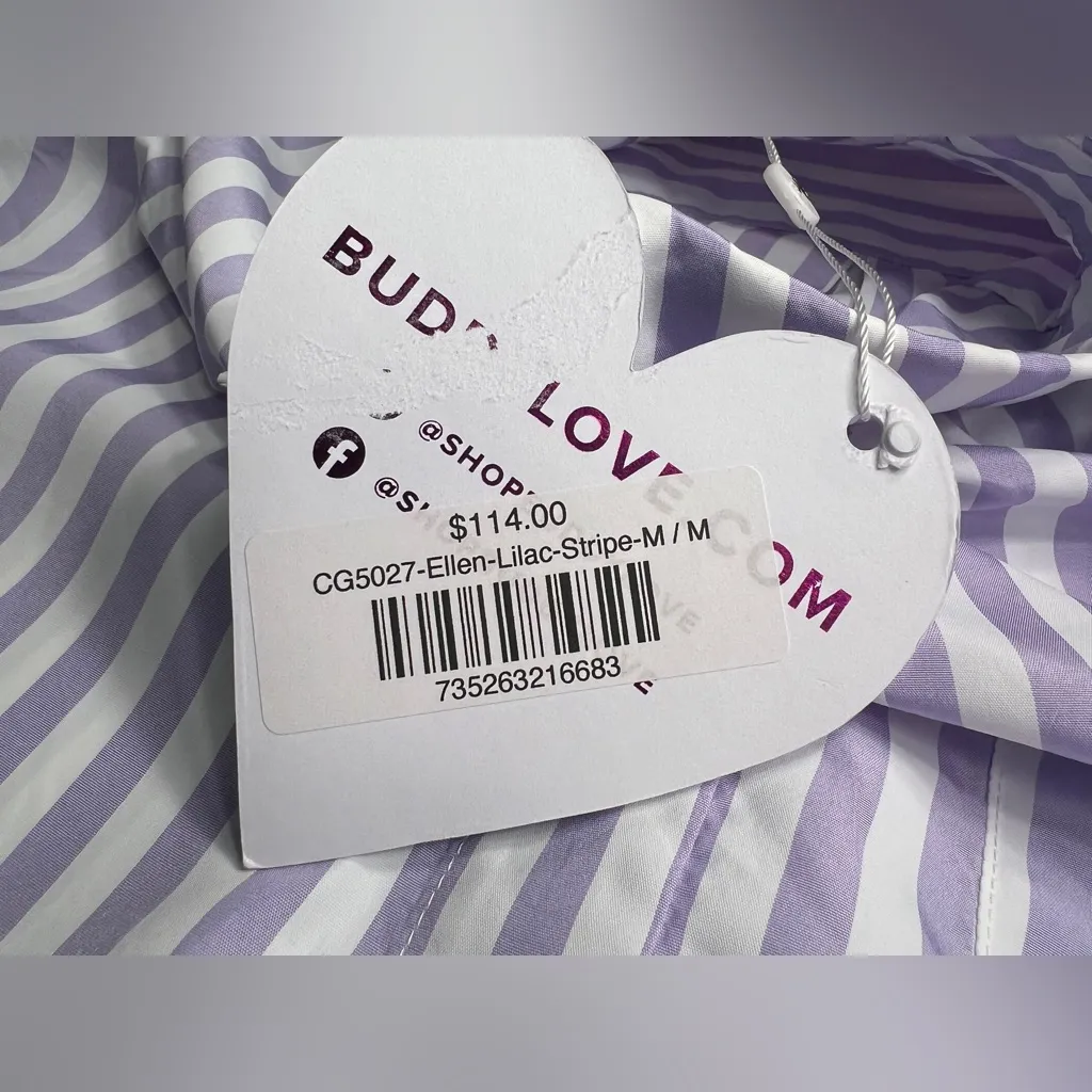 Buddy Love Women’s Ellen Lilac Stripe 2 Piece Casual Lounge Wear Pajama Set|Sz:M Blue Size M - Image 16