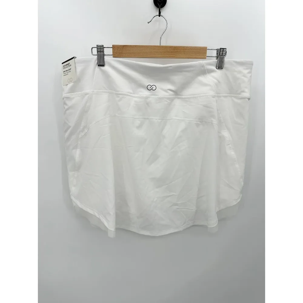 Calia Skirt Women XXL White Tulip Hem Built In Shorts Mini Skort Mid Rise - Image 9