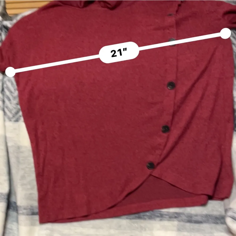 Retrology Burgundy Asymmetrical Cowl Neck Sweater Size M - Image 5