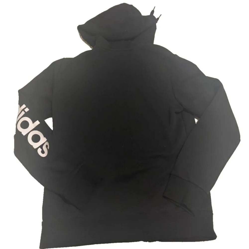 Adidas Women's Black Full Zip Hoodie Logo Sweatshirt Long Sleeve Size M - Image 2