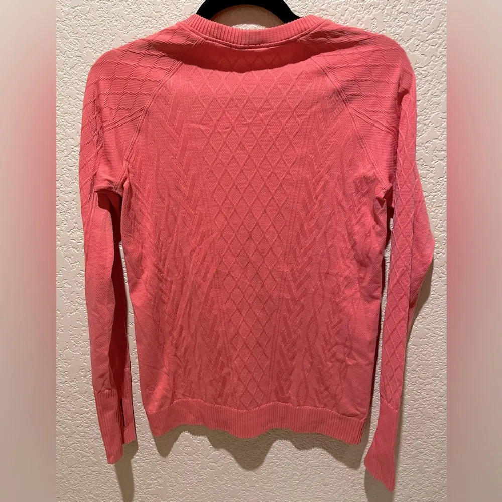 Lululemon Rest Less Pull Over Sweater Coral Color Size 6 - Image 5