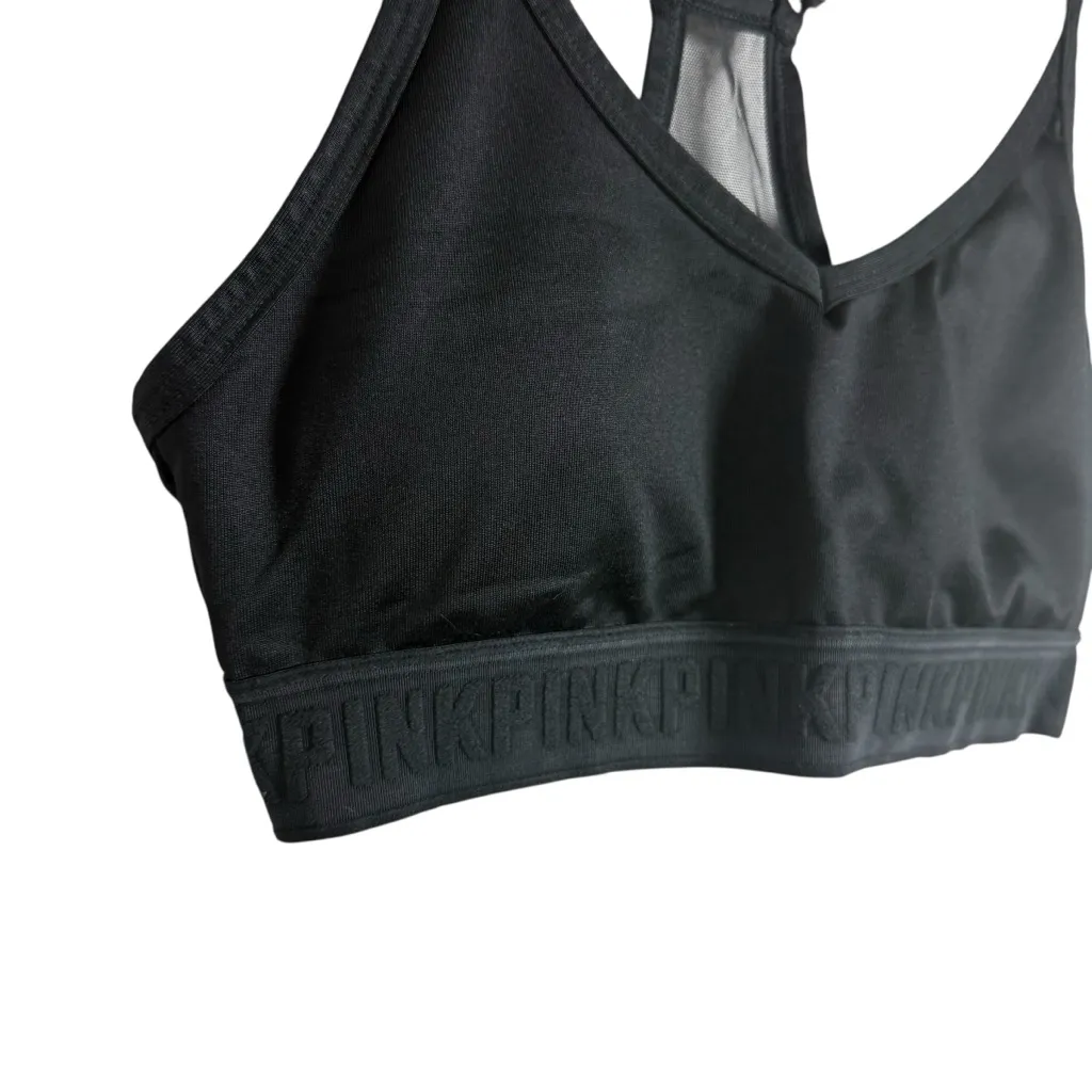 Victoria’s Secret PINK Ultimate Lightly Lined Racerback Sports Bra Black Size S - Image 3