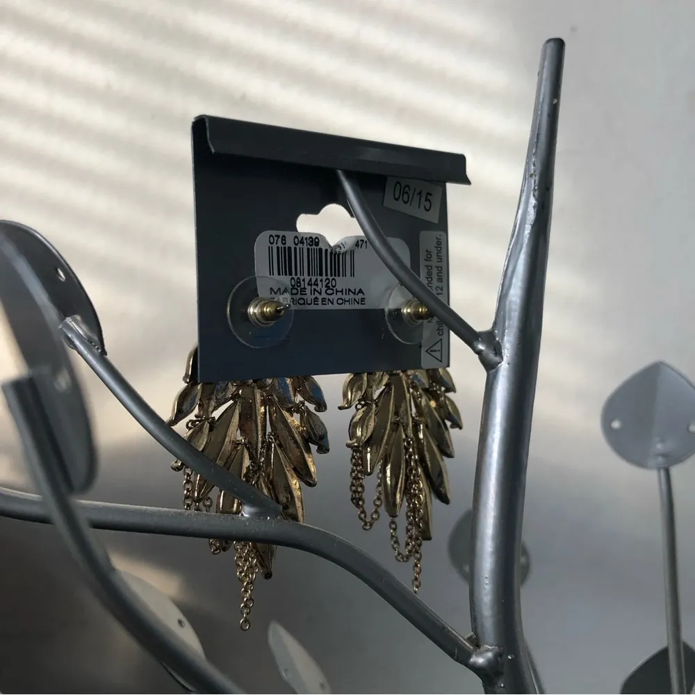 New Express Statement Earrings Chain Turquoise Rhinestone Gift Pierced Ears - Image 3