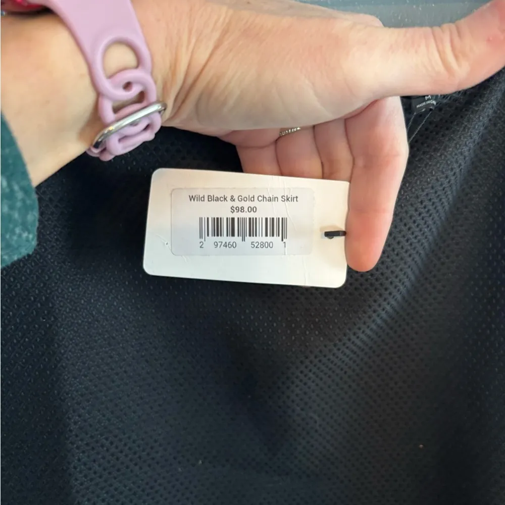 NWT Line and Dot Wild Black & Gold Chain Skirt - Image 3