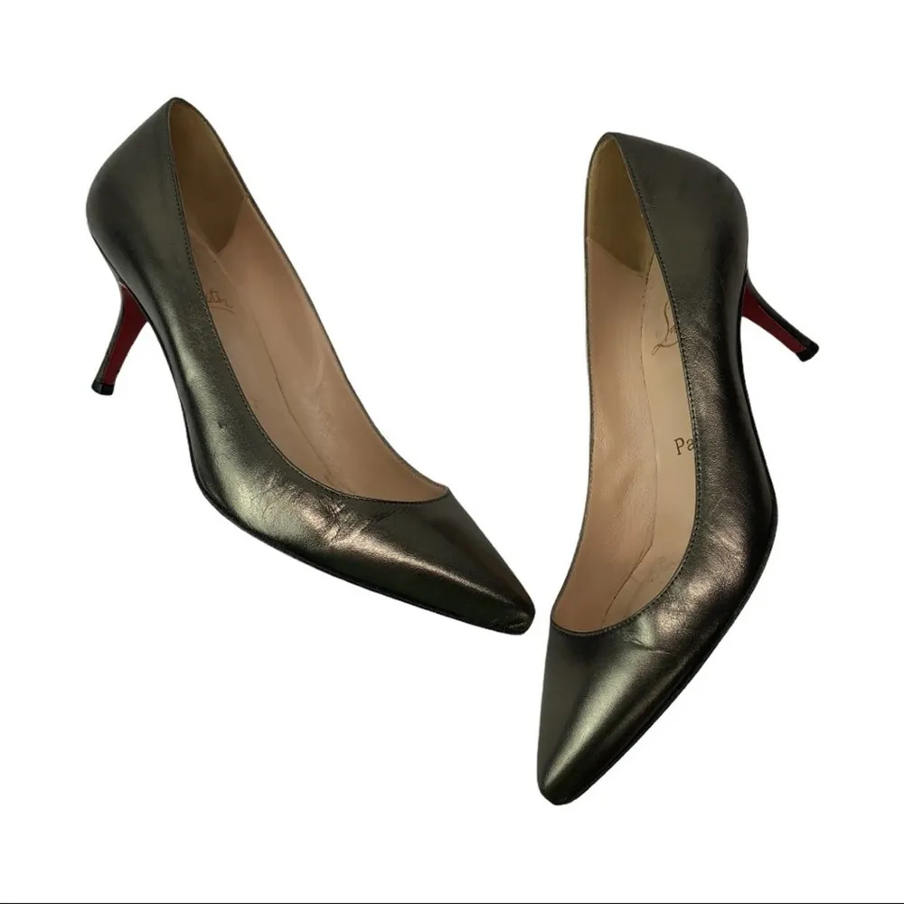Christian Louboutin Metallic Stiletto Heels Pumps Size 6.5 - Image 16