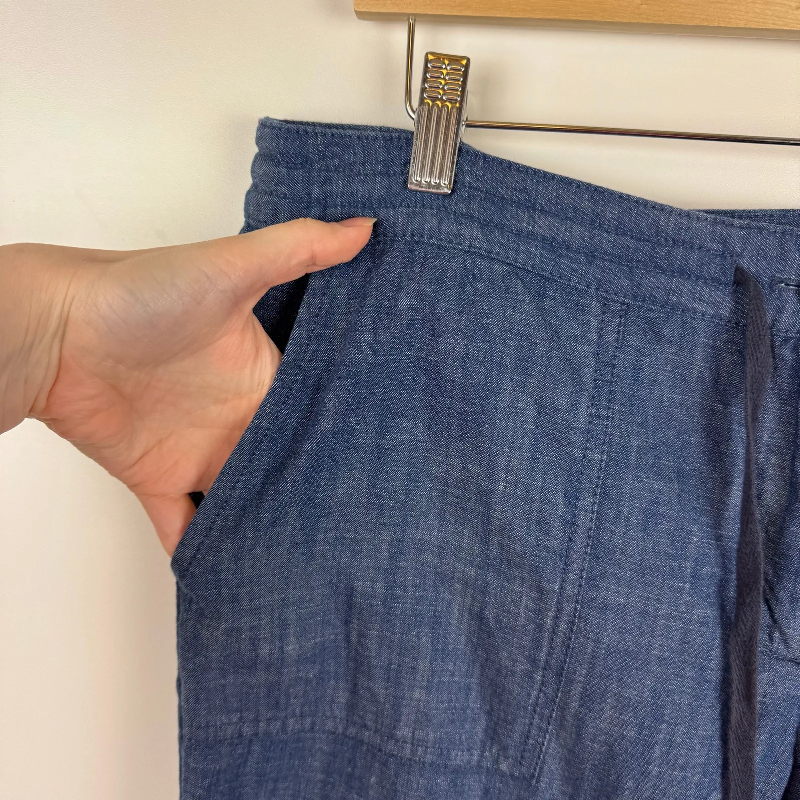 Talbots Womens Signature Chambray Jogger Pants Sz 12P | Everyday Staple Capsule‎ - Image 3