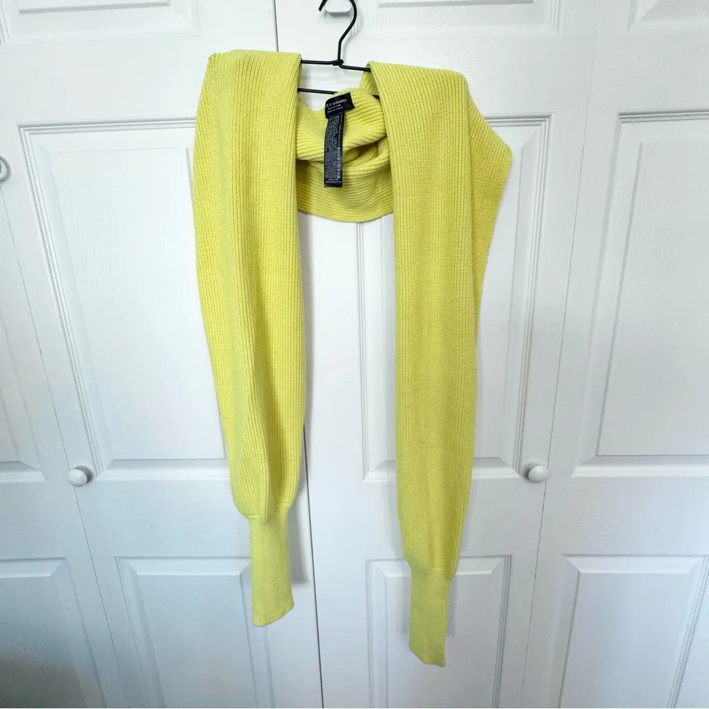 NWOT ZARA ACCESSORIES Yellow Knit Scarf Shawl Sweater ONE SIZE - Image 2