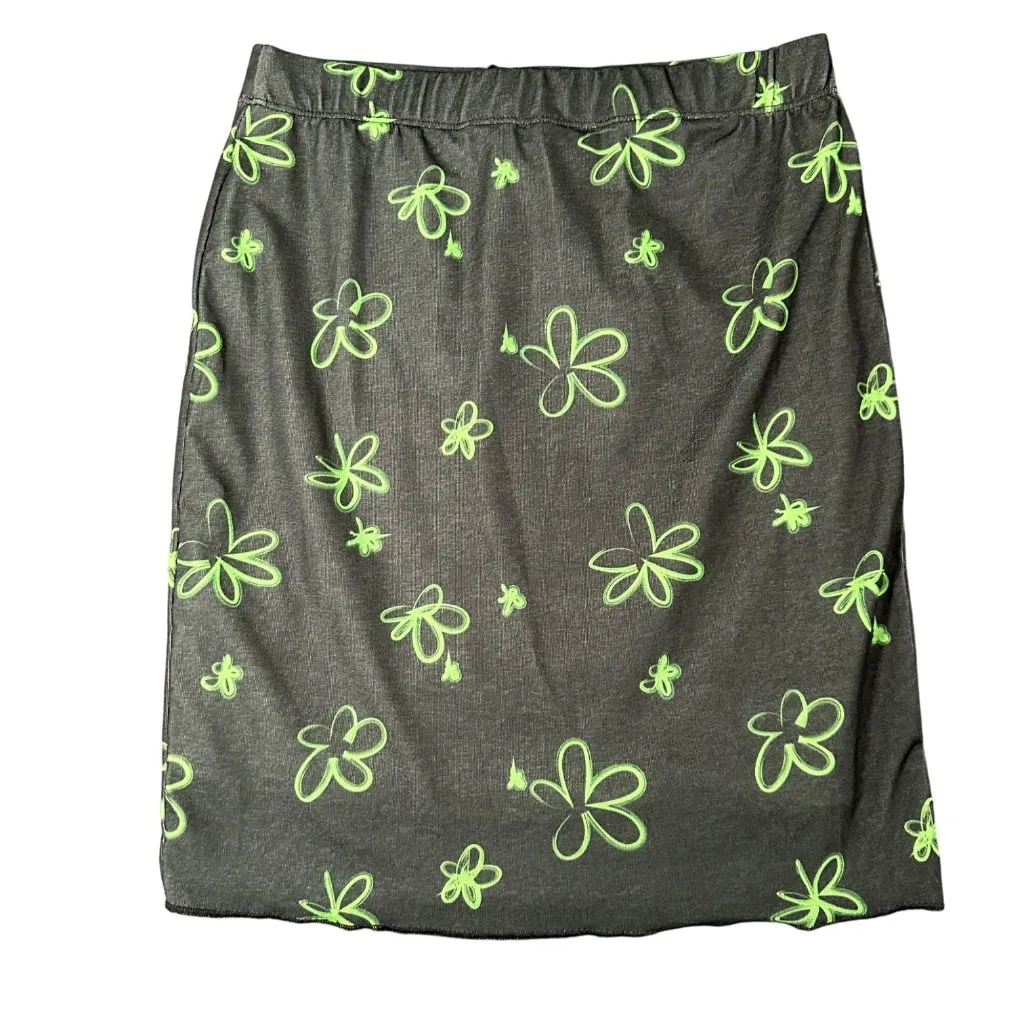 Nasty Gal Womens US 4 Black Mesh Graffit Floral Print‎ Mini Skirt NWT - Image 11