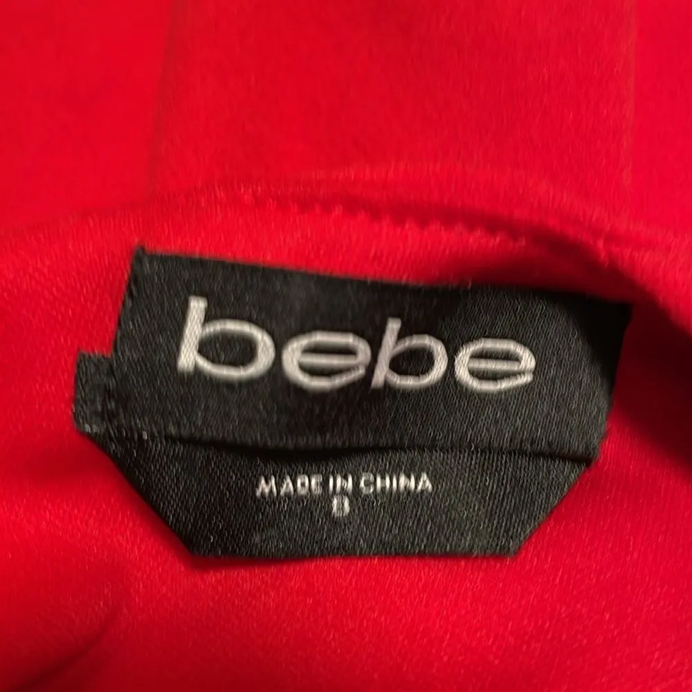 Bebe Halter Neck Sleeveless Bodycon A-Line Midi Cocktail‎ Dress Red Size 8 - Image 8