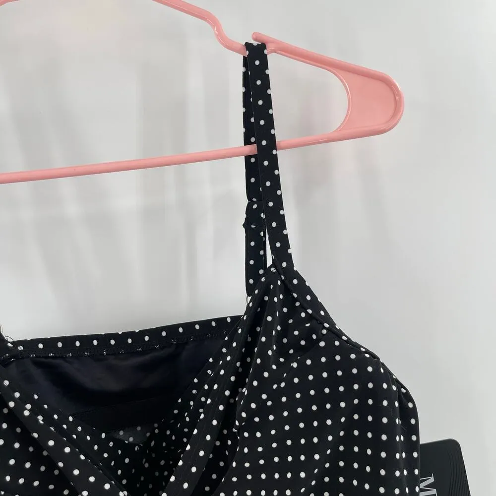 Miraclesuit Tankini Top Size 12 Pin Point Love Knot Black White Polka Dot NWT - Image 12