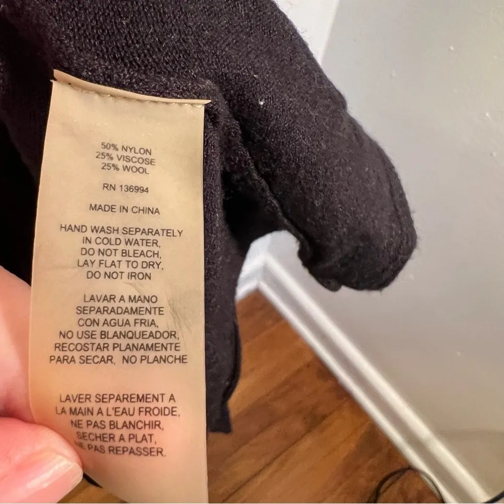 Sioni Open Front Draped Waterfall Cardigan Black Size M - Image 9