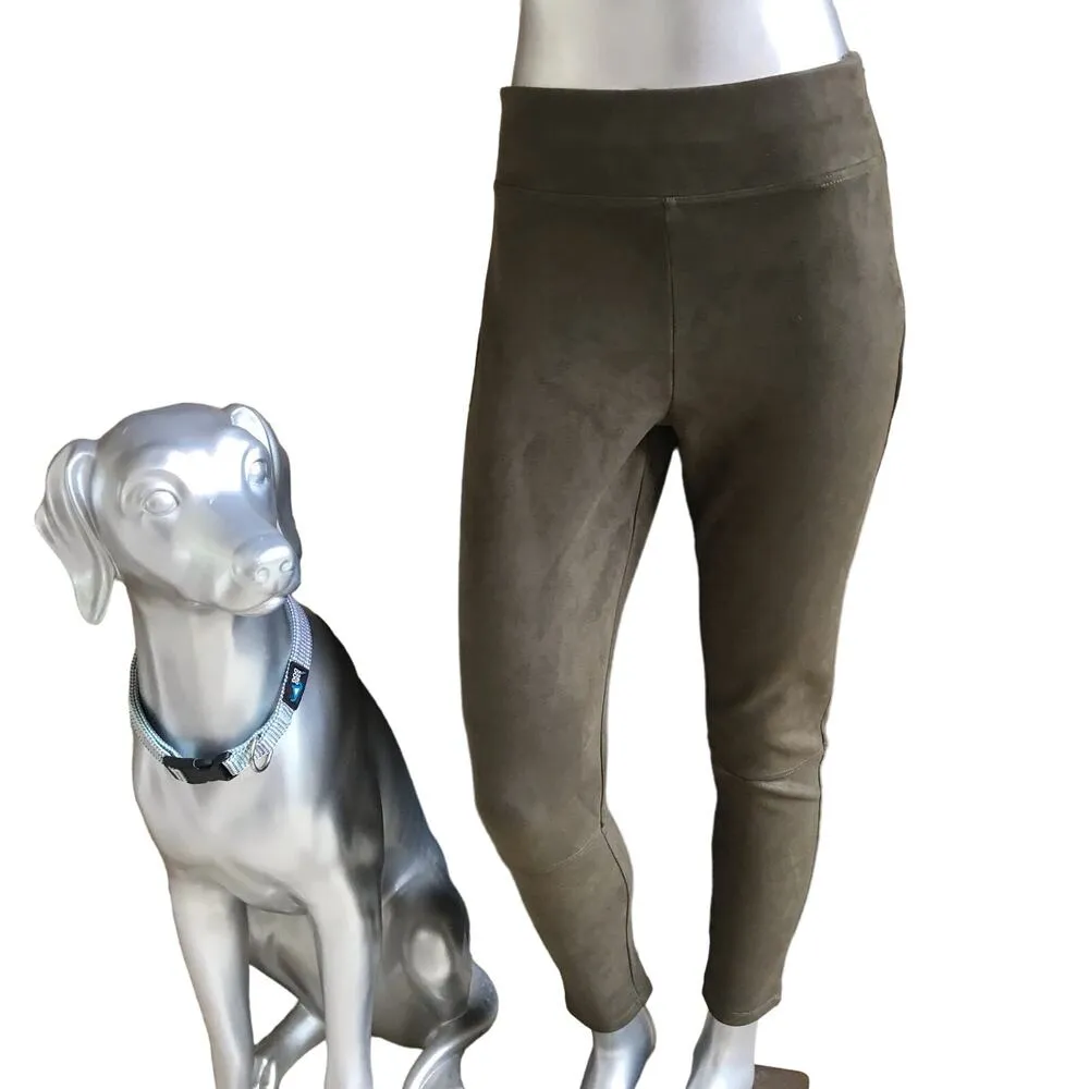 Splendid Faux Suede Pull on Skinny Green High Rise Pants Women’s Size Large - Image 2