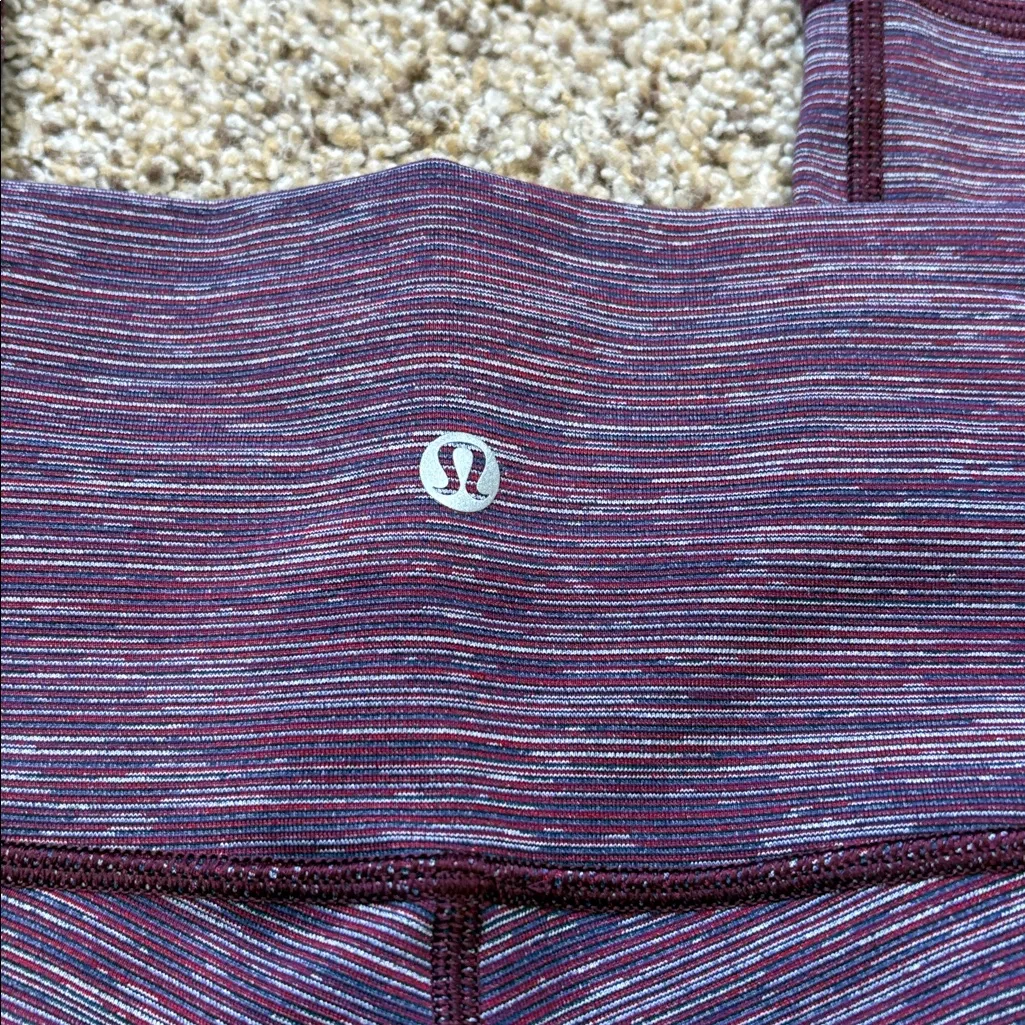 Lululemon Wunder Under HR 21" Edged Stripe Jacquard Blueprint Royal Ruby Legging - Image 7